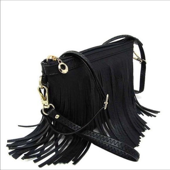 Black Fringe Tassel Boho Festival Crossbody Last One❗️ - Picture 3 of 8